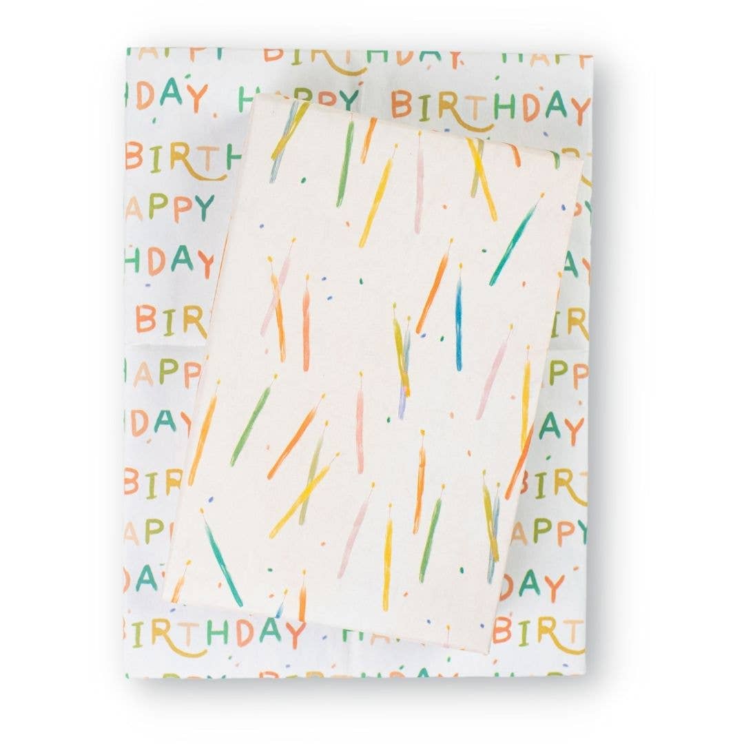 Candles / Happy Birthday • Double-Sided Eco Wrapping Paper